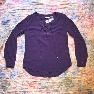 New York & Company Purple Blouse XS